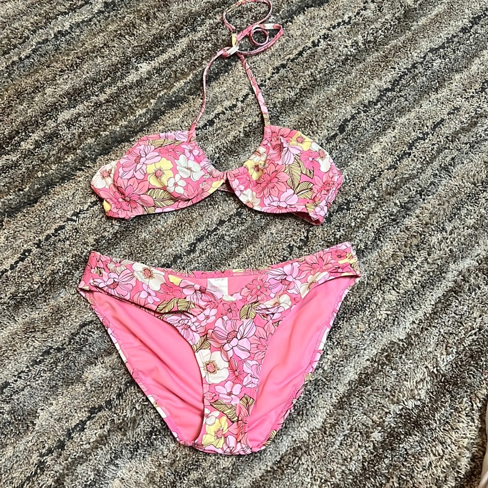Xhilaration Pink Floral Bikini